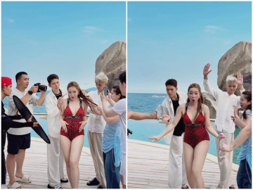 Sao Việt 24h: Vợ giàu của Chi Bảo diện bikini quẩy cực sung dù đang mang bầu, chịu cả ngày dưới nắng