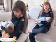 Yêu con - Ông bố trẻ gây sốt khi "giả gái" để dỗ con ngủ, ai nhìn cũng khen vì quá xinh