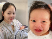 Yêu con - Con gái Lan Phương và chồng Tây tròn 1 tháng tuổi được khen tóc đen, mũi cao, má lúm cực đẹp
