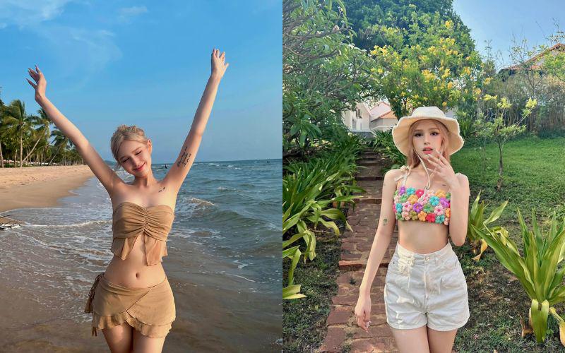 Nếu ngần ngại khi mặc bikini 2 mảnh, Xoài Non còn mang đến những gợi ý "lên đồ" đi biển khác dành cho hội chị em sành điệu.
