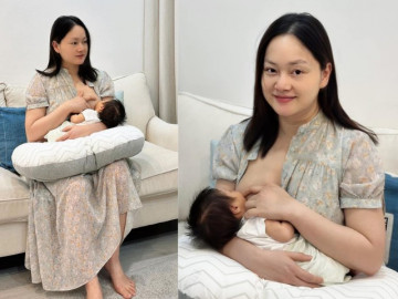 Diễn viên Lan Phương vượt qua nỗi sợ ngực xấu khi cho con ti mẹ trực tiếp