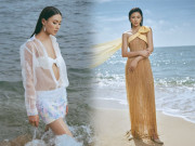 Thời trang - Hoa hậu trẻ tuổi nhất Việt Nam hiện tại, mặc váy mỏng như sương khoe đường cong trên bờ biển