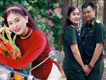 NSND Tự Long đăng ảnh hiếm với vợ Đại úy, nhan sắc bà xã kém 12 tuổi ra sao mà nhận mưa lời khen