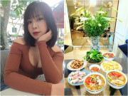 Bếp Eva - Vợ Mạnh Trường khoe bữa ăn của 4 mẹ con khi vắng chồng, ông xã đáp lại liền bị dọa đứng cửa