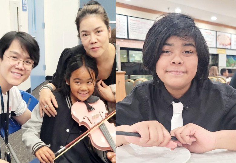 Các con của cặp đôi thừa hưởng gen nghệ thuật.