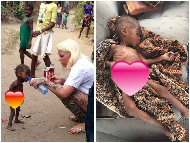Hình ảnh về một em bé châu Phi bị bỏ đói khiến nhiều người rơi nước mắt.
