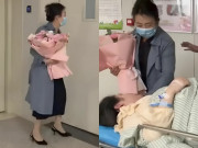 Bà bầu - Mẹ chồng ôm hoa đứng đợi con dâu trước cửa phòng sinh, thái độ của bà mới là tâm điểm