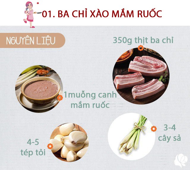 Chuẩn bị: - 350g thịt ba chỉ - 1 muỗng canh mắm ruốc Huế - 3-4 cây sả, 2 trái ớt, 4-5 tép tỏi, đường, dầu ăn. 