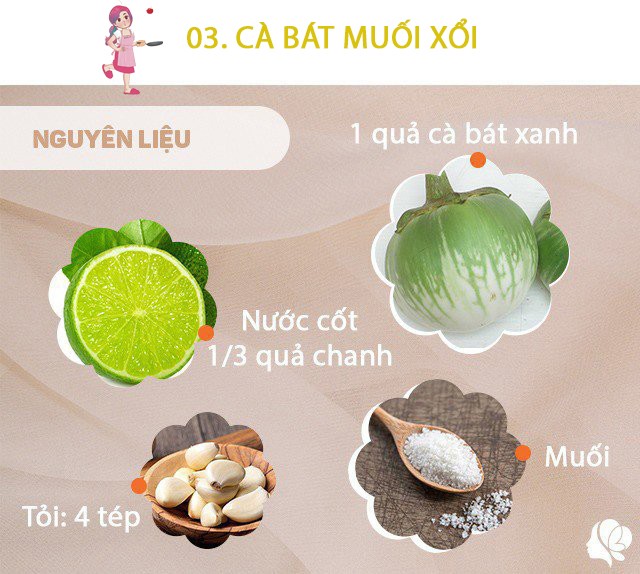 Chuẩn bị: 1 quả cà bát xanh, chanh, tỏi, muối, ớt, đường.