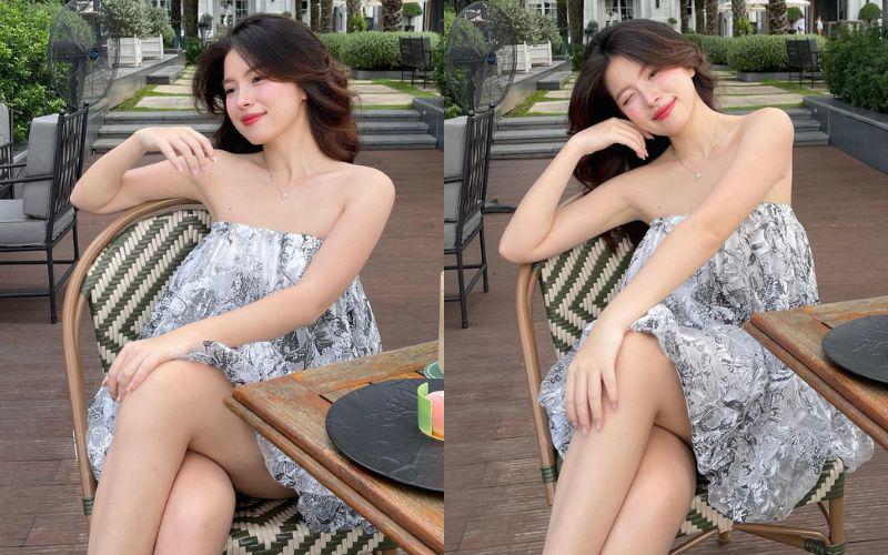 Đặc biệt, cô nàng từng được báo Trung ca ngợi là một trong những hot girl đẹp nhất nhì Vbiz nhờ gương mặt thanh tú, nét nào ra nét đó cùng đường cong quyến rũ. 
