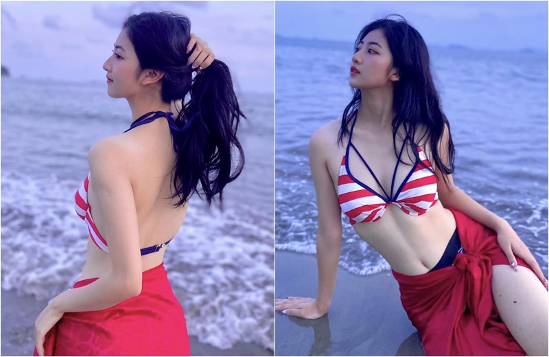 Ngoài đời, Linh Chi hiếm khi chia sẻ hình ảnh gợi cảm. Thỉnh thoảng, người đẹp mới đăng vài tấm hình diện bikini khi đi du lịch với người thân, bạn bè.
