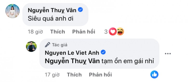 Lã Thanh Huyền, Á hậu Thuỵ Vân bình luận dưới clip Việt Anh thổi kèn saxophone.