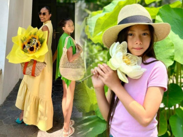 Con gái lai của Đoan Trang và chồng Thụy Điển 10 tuổi chưa thấy bắp chân, hứa hẹn chiều cao ấn tượng