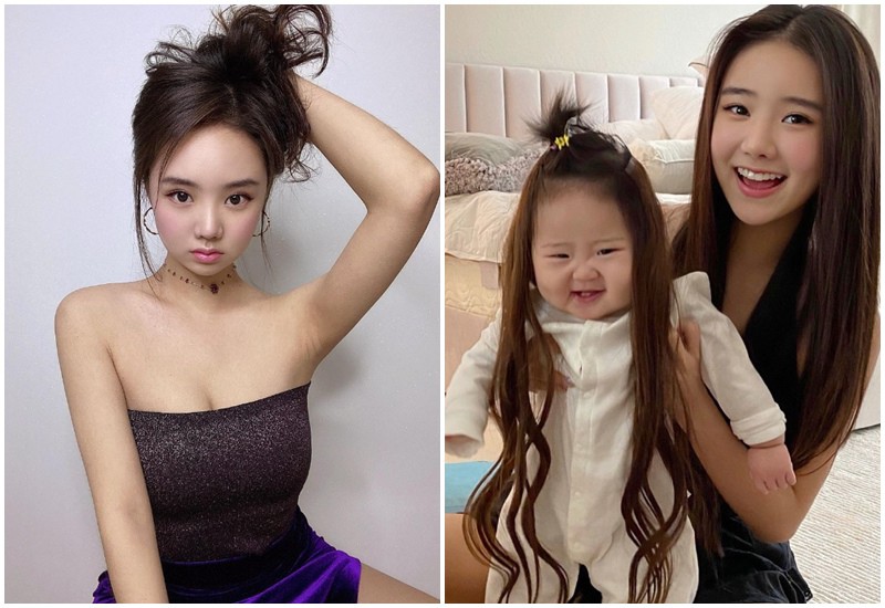 Kim Na Yoon thỉnh thoảng thích biến tấu đội tóc giả cho con gái để khẳng định bé chính là "bản sao" xinh đẹp của mẹ.
