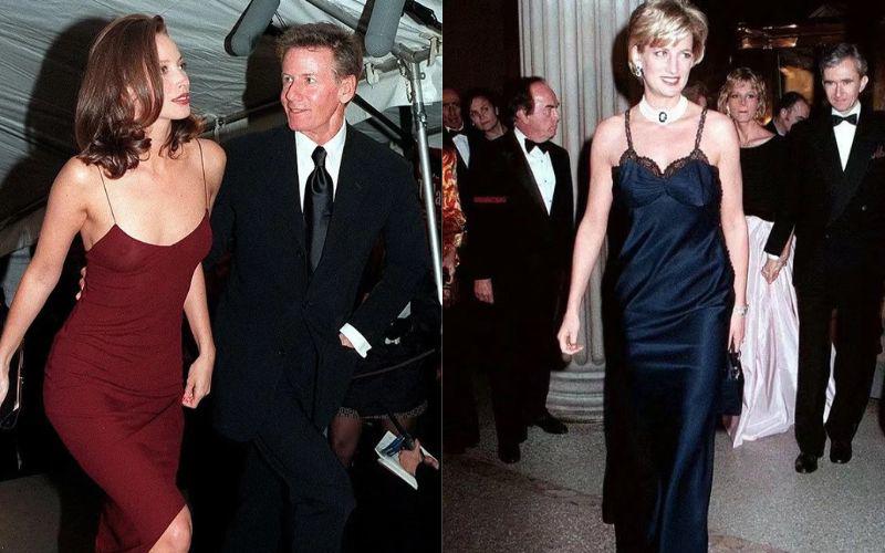 Trên thực tế, những chiếc váy lụa này từng xuất hiện nhiều trong giai đoạn thập niên 90. Những chiếc váy lụa 2 dây, bổ sung chi tiết ren được nhiều mỹ nhân thời bấy giờ, đơn cử như Công nương Diana kết thân tại các sự kiện.
