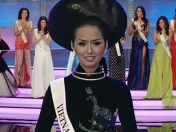 Hoa hậu Việt đi thi Miss World bị lạc hành lý, phải mượn quần áo kiều bào, chỉ có bộ áo dài đen đẹp nhất