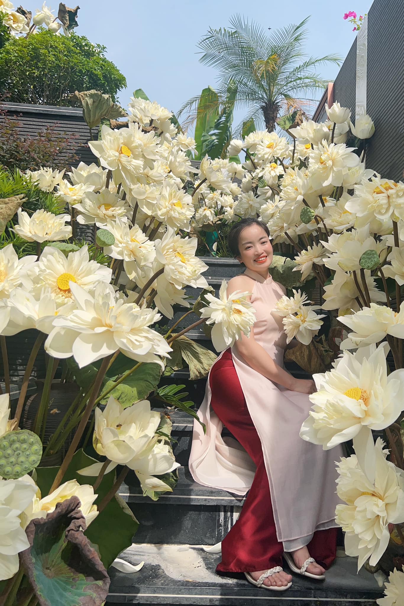 8X Hải Phòng dậy từ sáng sớm cắm 2500 bông hoa loa kèn, tạo thành con đường hoa đẹp cực chill - 11