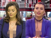 Nữ BTV mặc vest không kèm áo trong, lộ lấp ló vòng 1 trên sóng truyền hình làm dấy lên tranh cãi