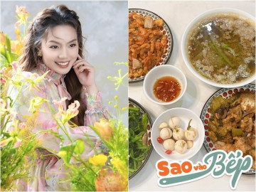 Ca sĩ Nguyễn Ngọc Anh nấu "bữa ăn quốc dân", con gái lớn xuýt xoa dụ mẹ mai này mở quán