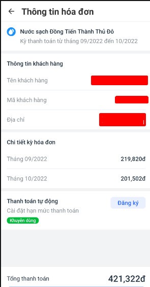 Hóa đơn tiền nước của chủ căn hộ vẫn chưa được thanh toán. Ảnh: V.LONG
