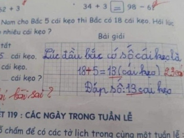 Yêu con - Con làm toán 18-5=13 bị gạch sai, mẹ Việt bức xúc lên mạng hỏi, đáp án cô giáo đưa ra gây tranh cãi