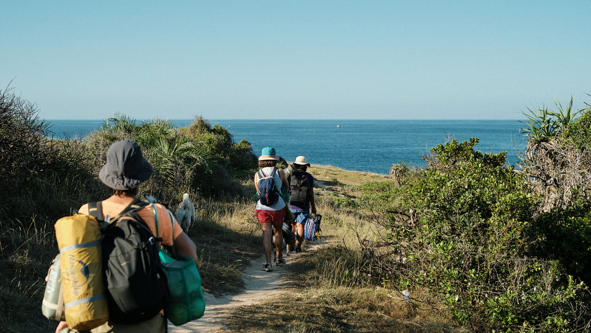 Rời làng chài, nhóm của Đức đi tàu từ bến An Hải đến cù lao Mái Nhà với giá 100.000 đồng một người.
