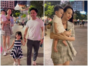 Yêu con - Vợ chồng đại gia phố núi Cường Đôla Đàm Thu Trang tự chăm hai con Suchin và Sutin khi nghỉ lễ