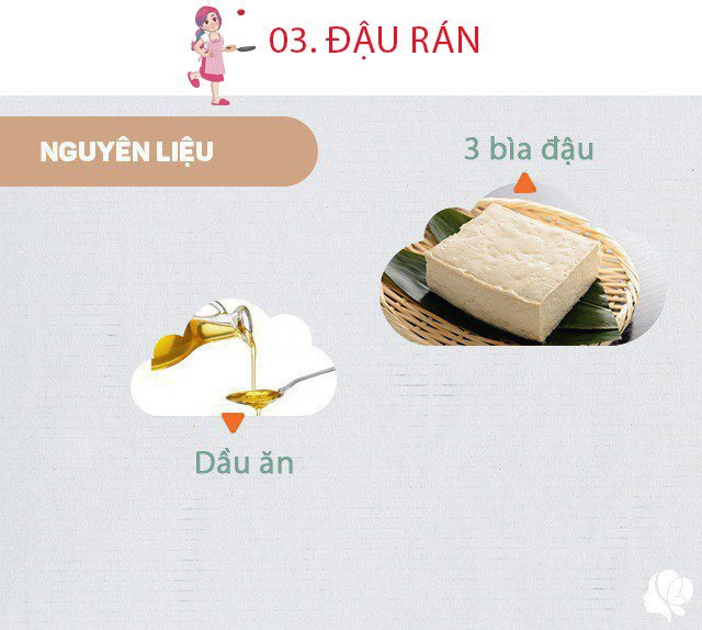 Chuẩn bị: 3 bìa đậu nhỏ, dầu ăn.