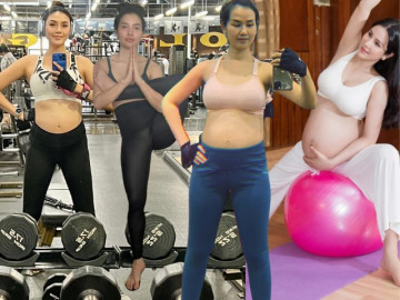 Sao Việt mang bầu vẫn chăm chỉ tập luyện, bảo sao sinh chưa đầy tháng đã về vòng eo con kiến