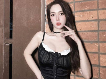 Vợ Khắc Việt chuộng kiểu trang phục tôn trọn vóc dáng búp bê đồng hồ cát