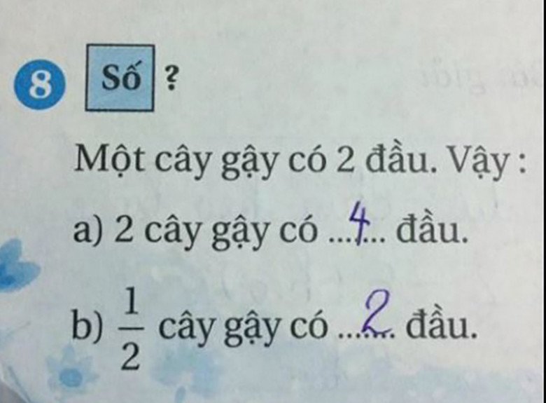 amp;#34;Một nửa cây gậy có mấy đầu?amp;#34;, bài toán tiểu học tưởng dễ nhưng khiến nhiều phụ huynh đau não - 1