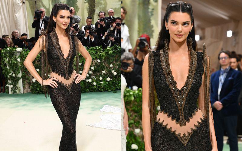 Mới đây khi xuất hiện tại Met Gala, cô nàng đã diện chiếc đầm Givenchy của Alexander McQueen, từ bộ sưu tập mùa thu 1999. Bộ đầm gợi cảm của cô có chi tiết xuyên thấu, cổ đứng và tua rua buông xuống từ vai ôm trọn đường cong mỹ miều của người đẹp.
