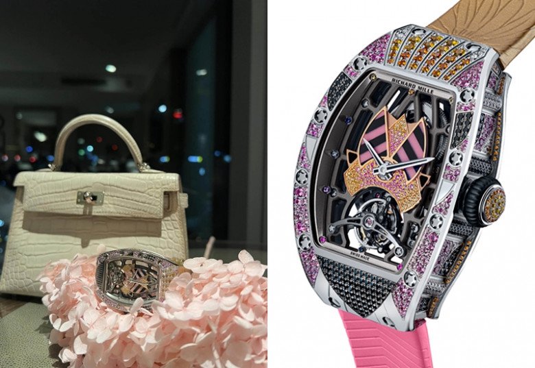 Chiếc đồng hồ có giá bằng cả căn biệt thự mà Mina Phạm sở hữu là do ông xã Minh Nhựa tặng.