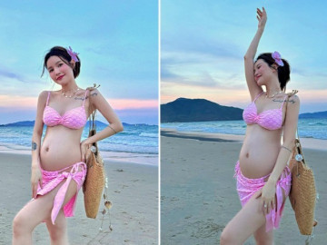 Bầu lần 2 vẫn xinh xỉu, chị đẹp lấy chồng kém 9 tuổi được khen vì 1 điểm hiếm bà bầu nào có