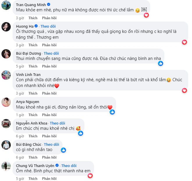 Nhiều bạn bè, người nổi tiếng động viên nữ ca sĩ.
