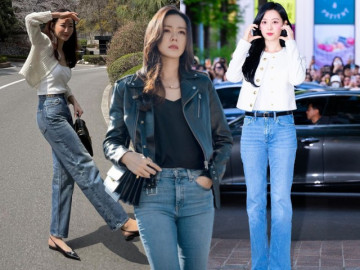 Học các mỹ nhân Hàn Quốc phối quần jeans quen thuộc theo phong cách toát ra mùi tiền