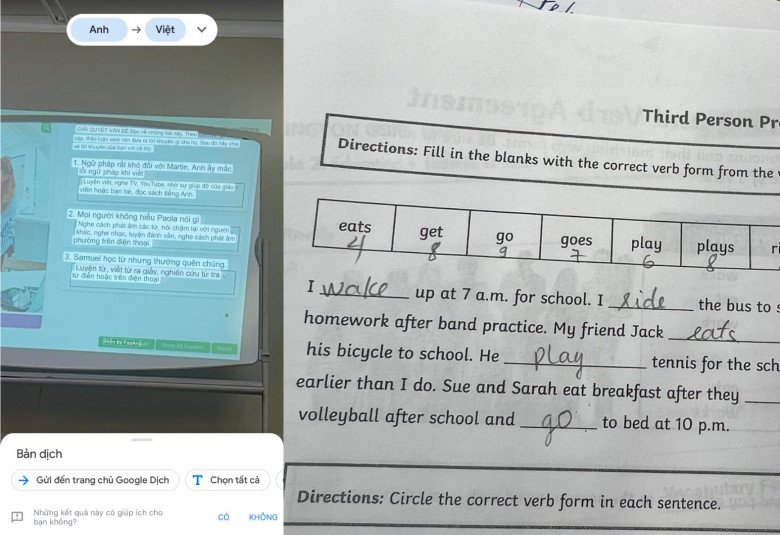 Khi học, cựu người mẫu nhờ phần mềm dịch từ tiếng Anh sang tiếng Việt.