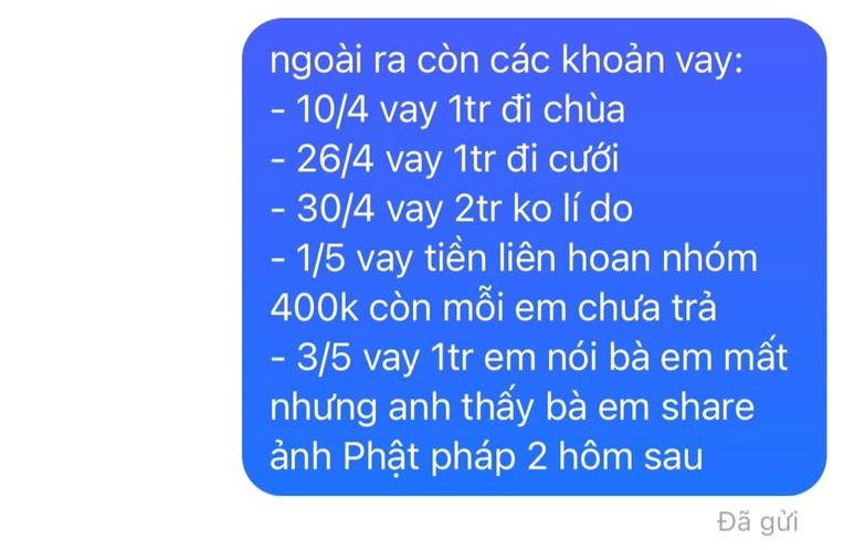 Đoạn tin nhắn chàng trai tính tình phí với cô gái. (Ảnh Crush Zone)