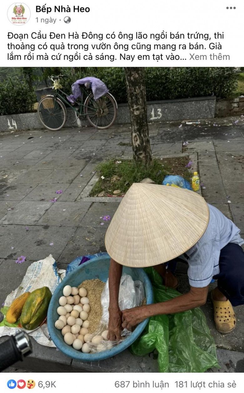 Thông tin trên page đã thu hút rất đông CĐM, ai cũng bày tỏ sự thương cảm đến ông cụ, đồng thời rủ nhau tìm ông cụ để ủng hộ trứng, trái cây - Ảnh chụp màn hình