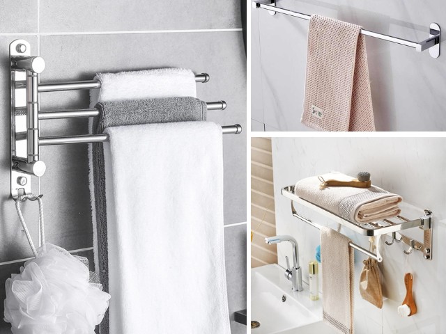 Wall-mounted towel bar