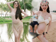 Thời trang - Bầu vượt mặt, Chu Thanh Huyền diện bikini xuyên thấu thả dáng hậu tăng 10kg