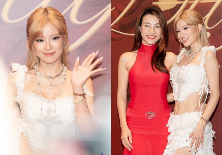 Hoàng Yến đọ sắc vóc với Á hậu Hoàng Oanh trong sự kiện.