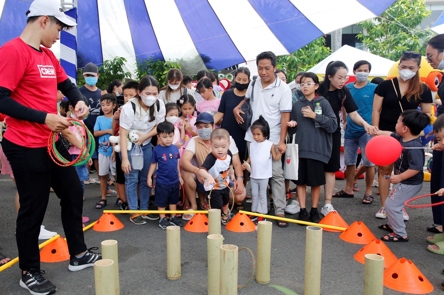 Children participating in outdoor activities and games