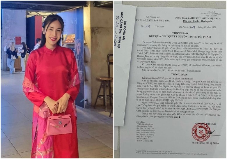 Dưới những bình luận mỉa mai, nữ ca sĩ đều để lại văn bản chứng minh mình vô tội từ cơ quan điều tra.