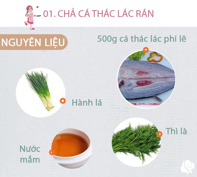 Chuẩn bị: - 500g thịt cá thác lác phi lê - Hành khô, hành lá, thì là - Muối, đường, hạt tiêu, dầu ăn vừa đủ.