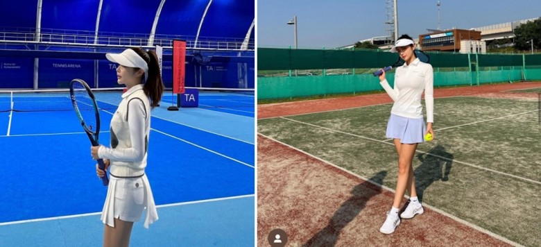 Jin Jin kết thân với môn tennis và yoga để giữ dáng.