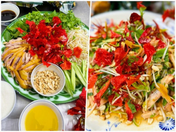 Đầu bếp mách cách làm gỏi gà hoa phượng chua chua ngọt ngọt ngon hết nước chấm