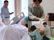 Bà bầu - Khi các ông chồng nổi tiếng đưa vợ đi đẻ: Người khóc to hơn con, người nắm tay mà như bắt tay đối tác