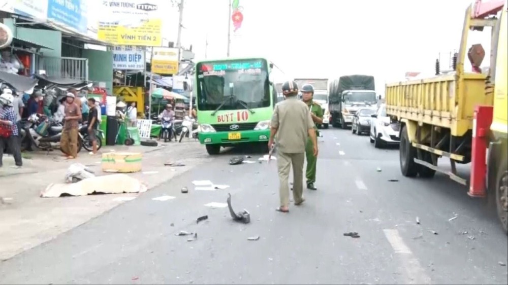 Hiện trường vụ tai nạn. Ảnh: VH.