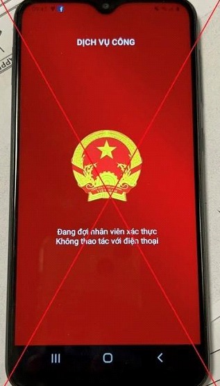 Phần mềm Dịch vụ công giả mạo. Ảnh Công an cung cấp